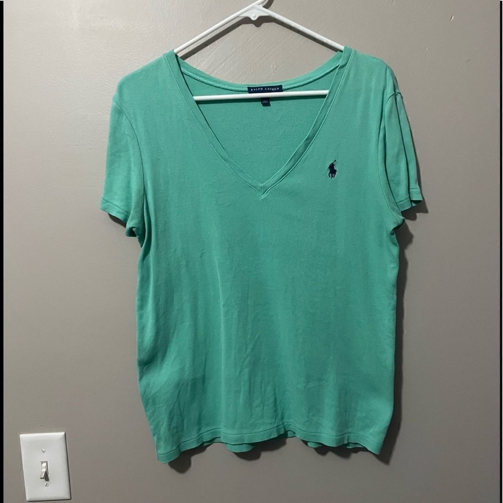 Ralph Lauren Mint Green V-Neck Short Sleeve Tee